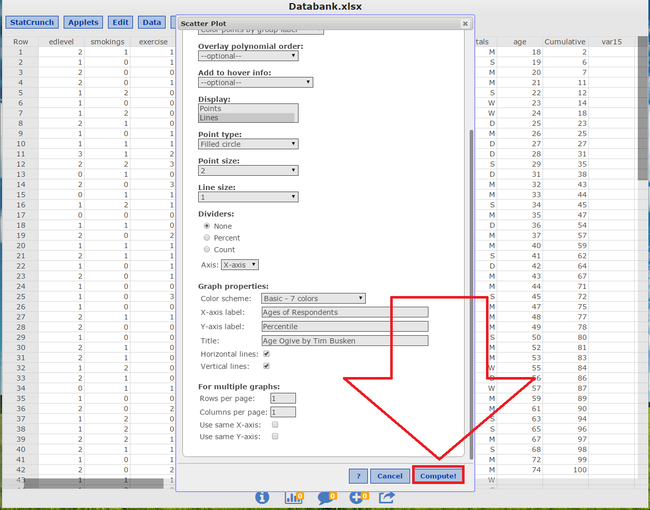 image 18 of statcrunch after logging in