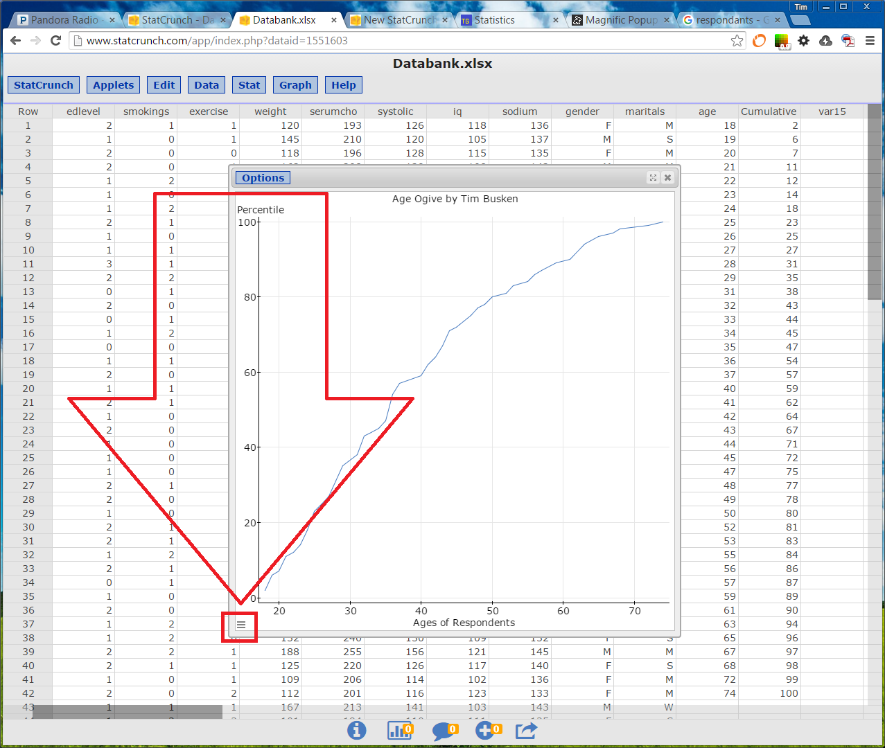 image 19 of statcrunch after logging in