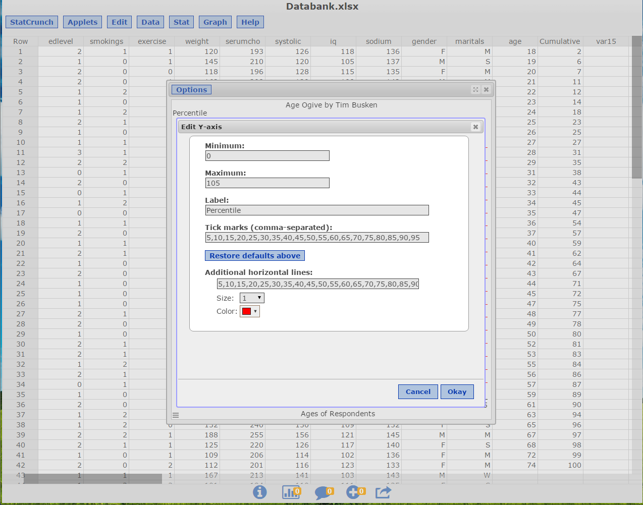 image 25 of statcrunch after logging in